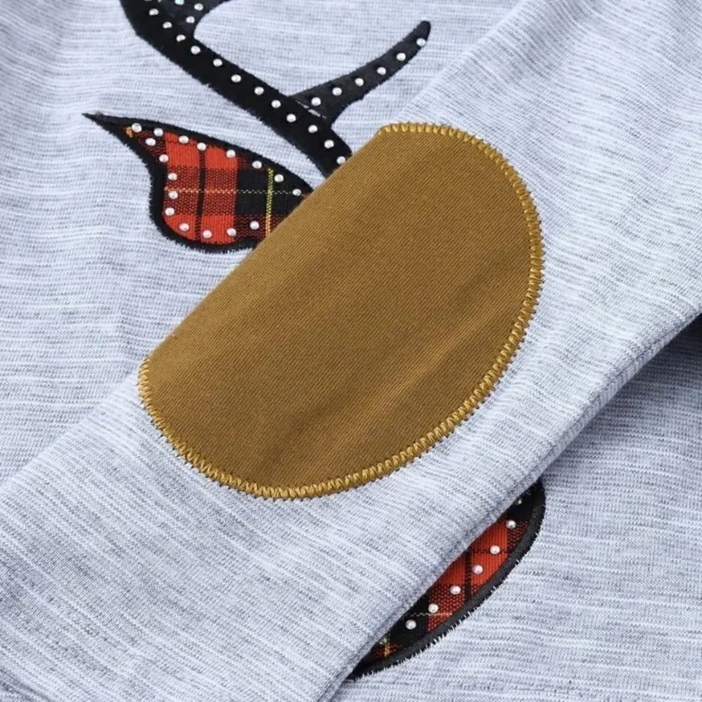 2pc. Plaid Rhinestone Deer Set- 2T